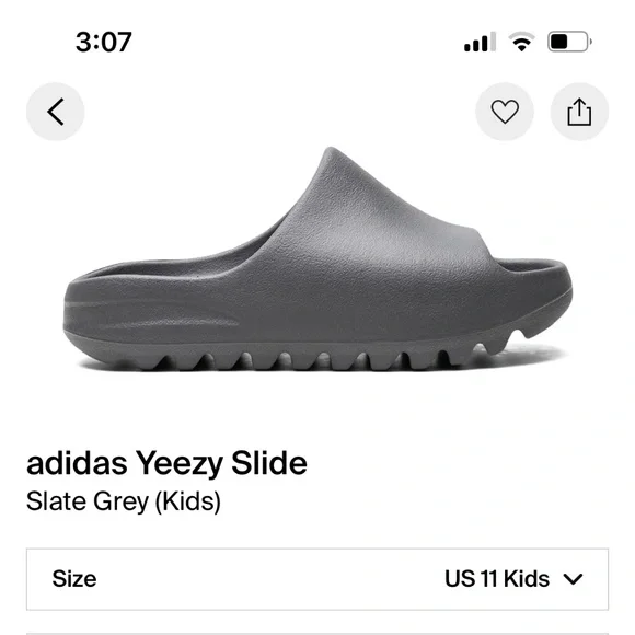 adidas gazelle silver green womens Adidas YEEZY SLIDE ONYX TODDLER main image 1